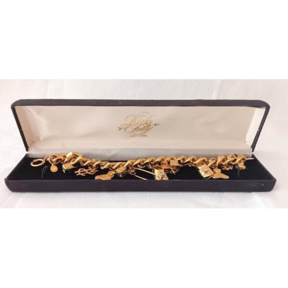 NIB Kirks Folly Million Dollar Baby Charm Bracelet Goldtone New